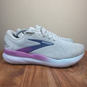 Brooks Ghost 16 White Estate Blue Womens Gray Size 8.5 Running Shoes 1204071B175